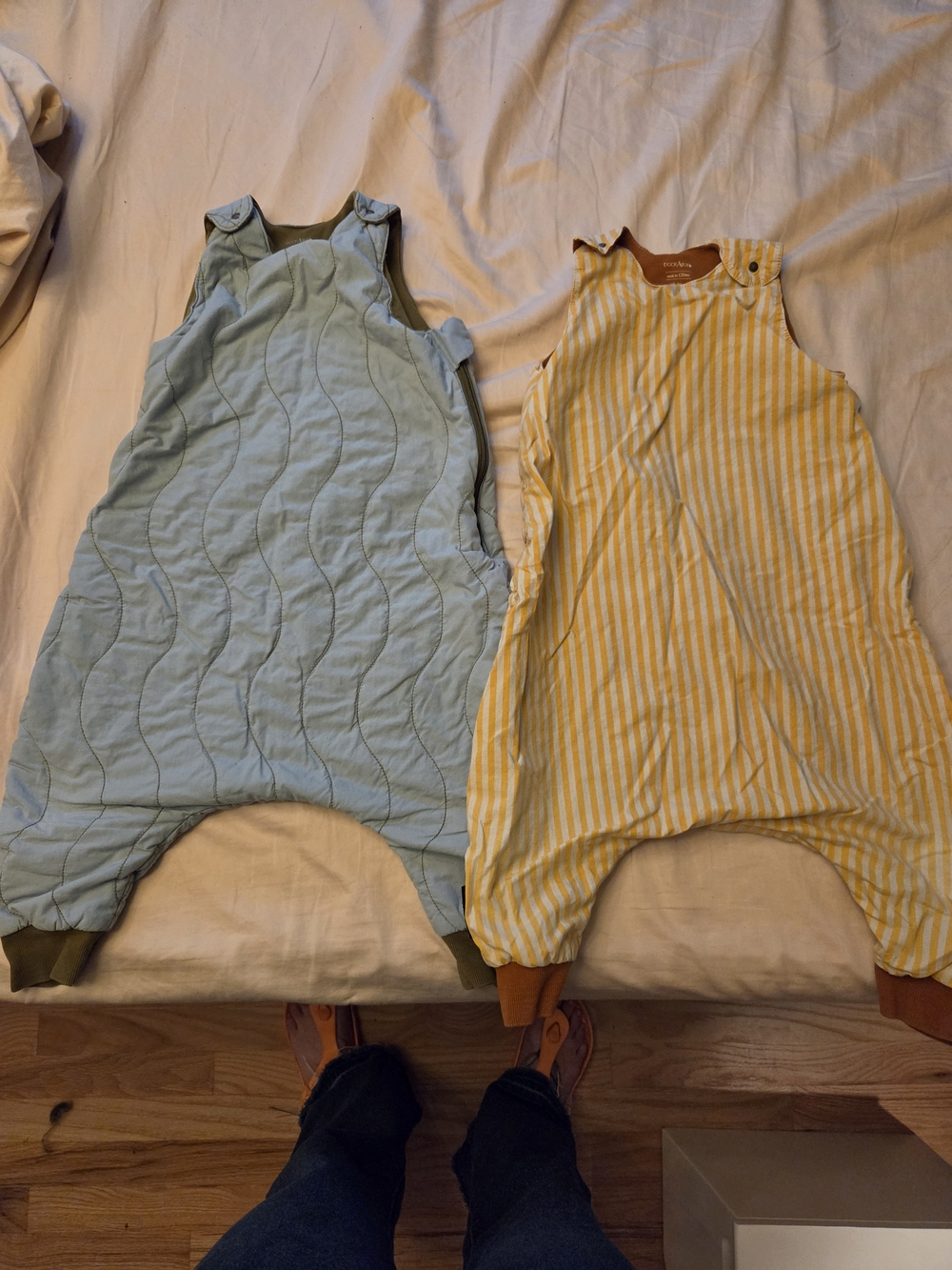 Baby Sleep Sack 2-Pack — Light Blue Quilted & Yellow Stripe